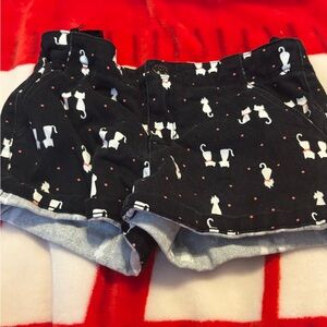 Gymboree Black and White Cat Pattern Shorts